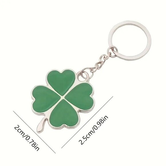 Lucky Four Leaf Clover Keychain or bag charm - Picture 2 of 2